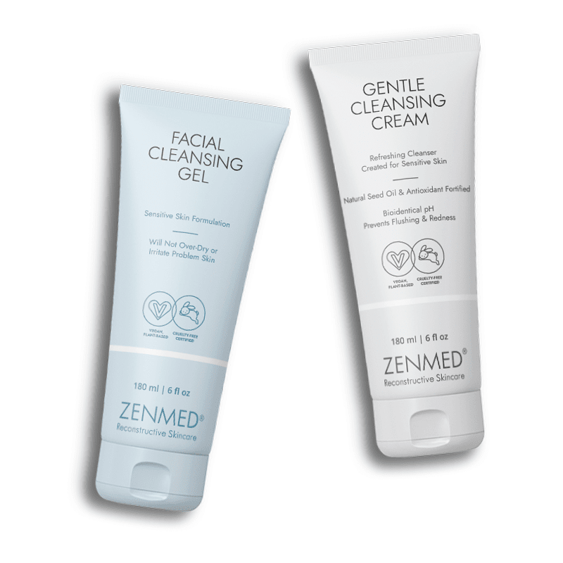 ZENMED Facial Cleansing Gel 6oz / 120ml + Gentle Cleansing Cream 6oz / 120ml