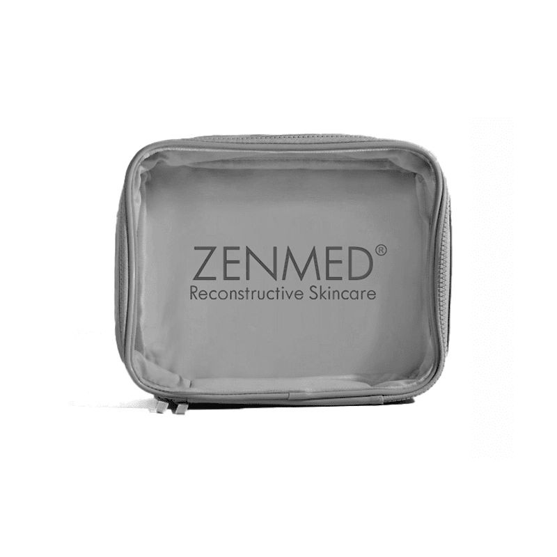 ZENMED Grey Branded Travel Cosmetic Bag